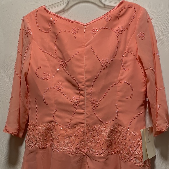 TS Couture LanTing Bridal Coral Sequin Bodice Mother of the Bride Dress - Picture 14 of 17